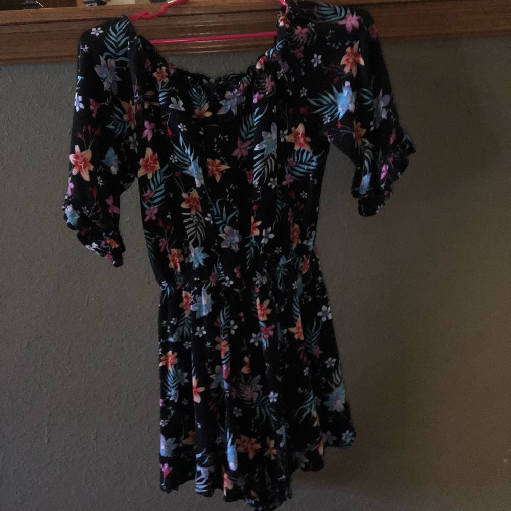 Floral off the shoulder romper